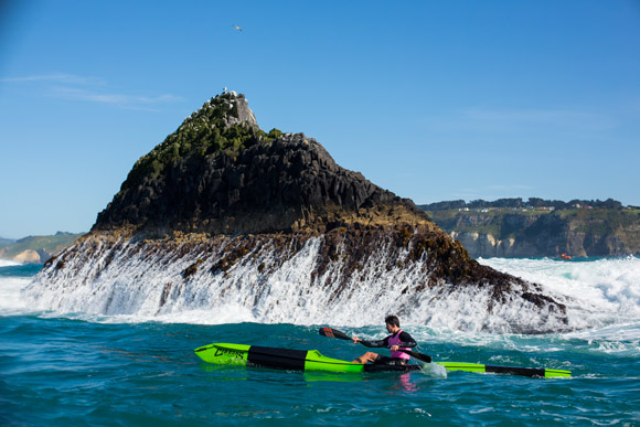 The halfway point of the White Island Race