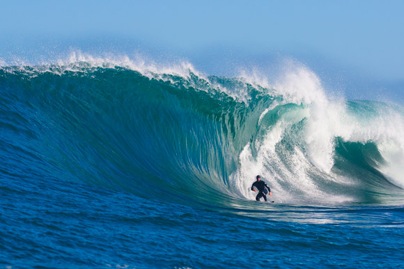 Sam Hawke getting friendly with a wall of water