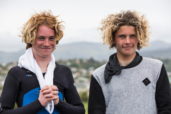 James and Elliott: two rising stars of NZ surfing