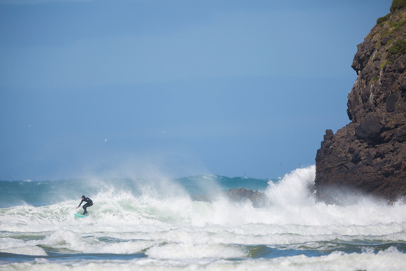 Frothy set bending around the corner