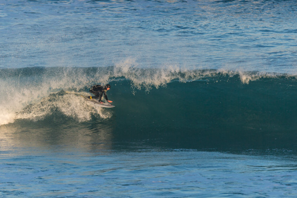 JC weaving to the beach