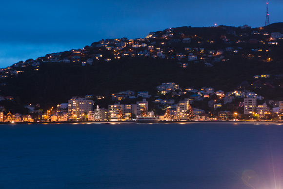 City lights, Oriental Bay, Wellington