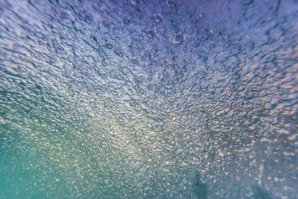 Dusk from inside the ocean