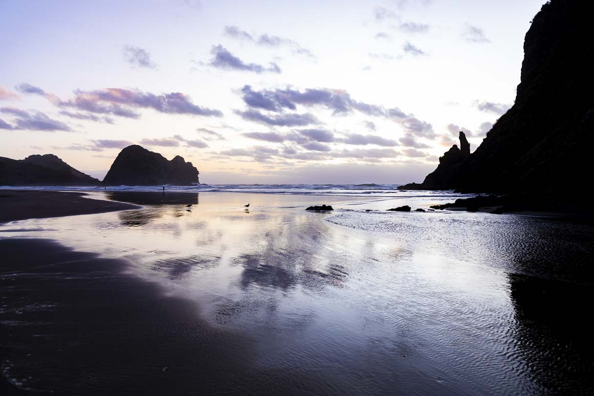 Sunset over Auckland's favourite beach