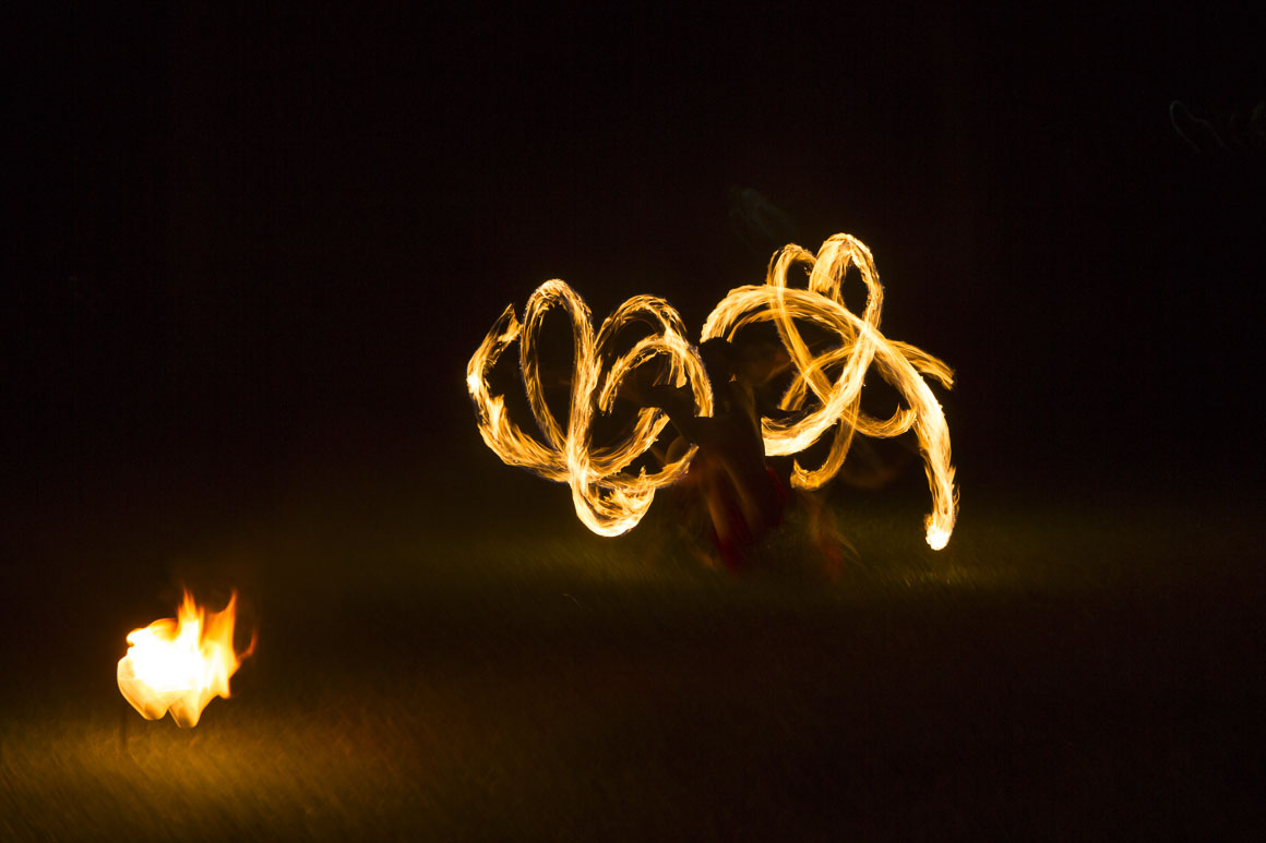 Fire dancing at Salani
