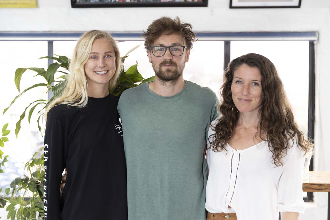 Surf survival catalysts: Michaela, Will and Evie