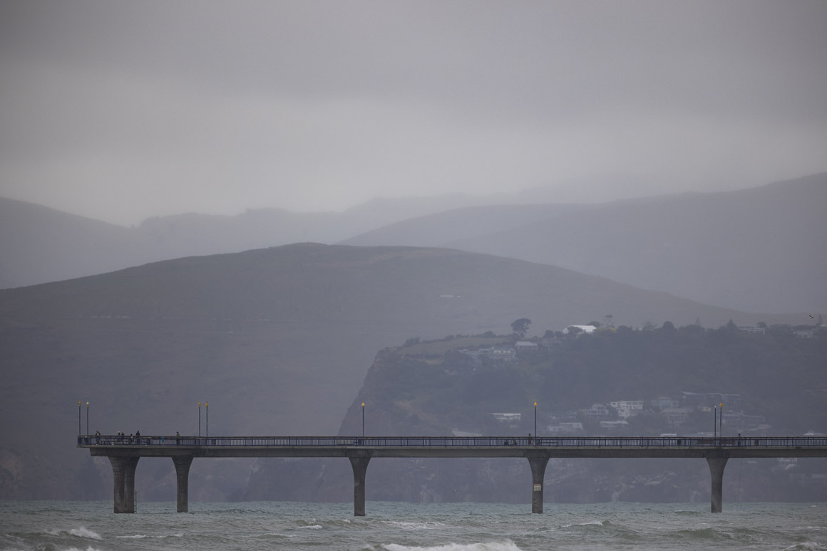 Pier and rain