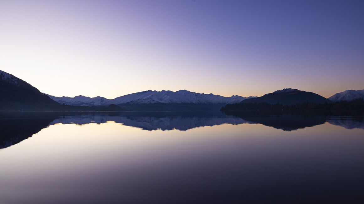 Lake Wanaka on a calm wintery night