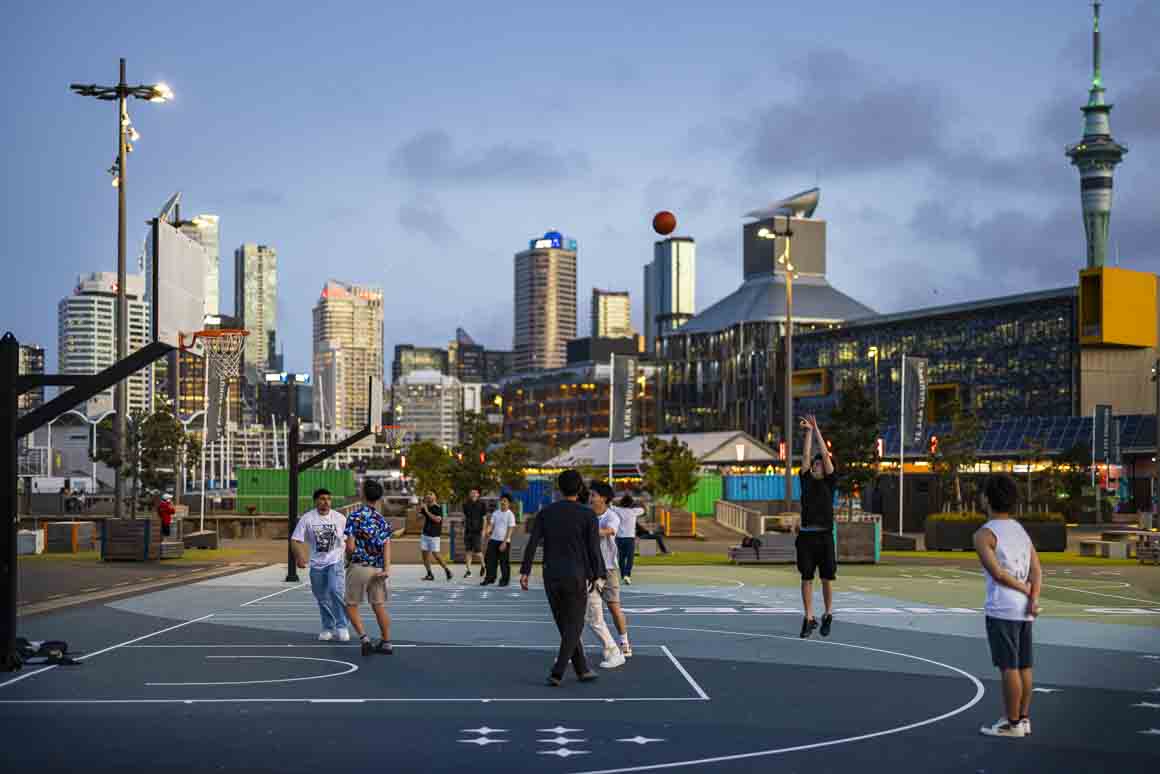 Love this basketball and skate area right in the city