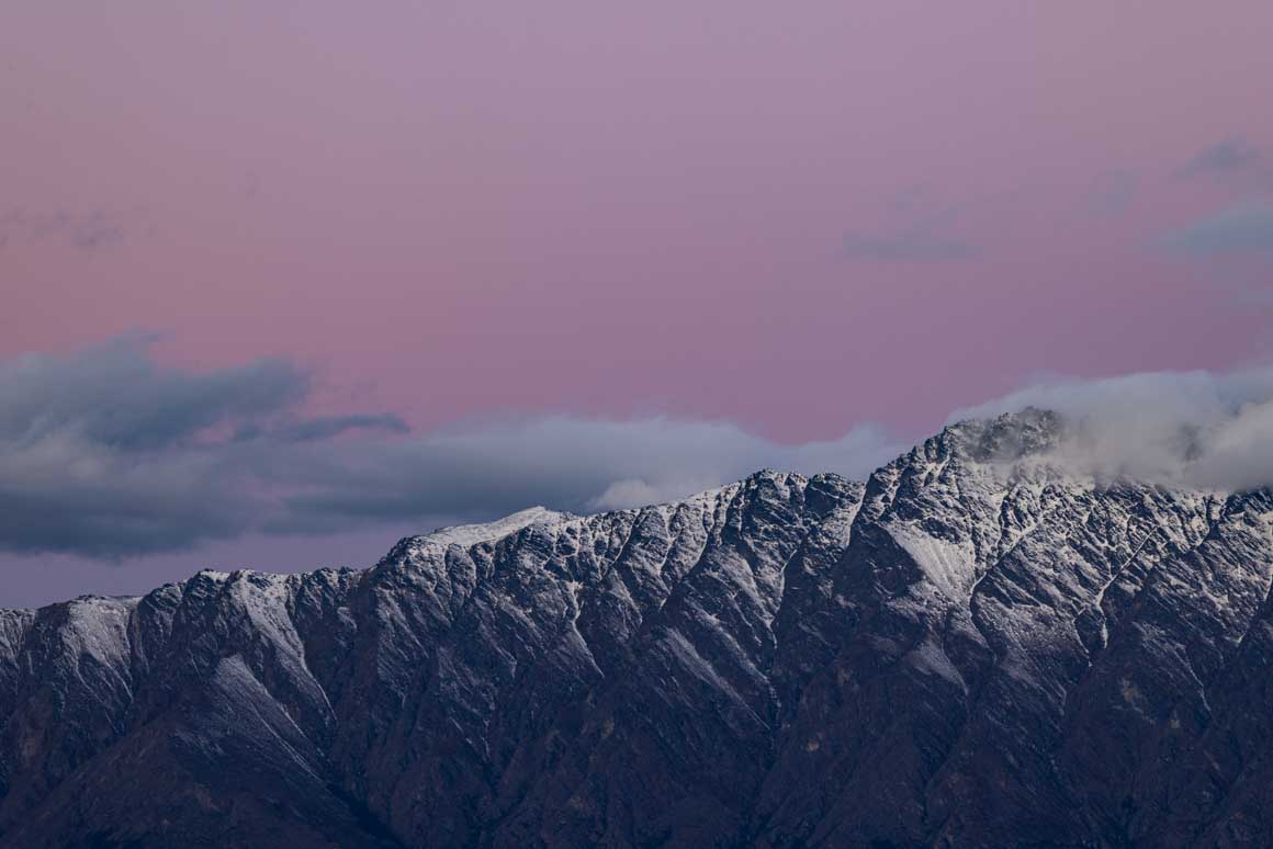 The Remarkables at dusk