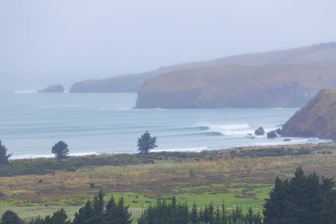 Misty coastline