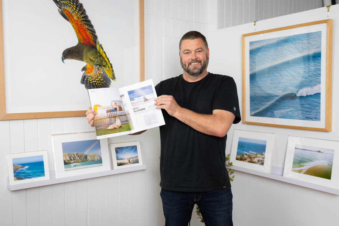 Stoked to have a story in latest NZ Geo. Photo: Rach